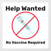 求人:ワクチン接種不要の企業様へ ウィンドウサイン (シート)