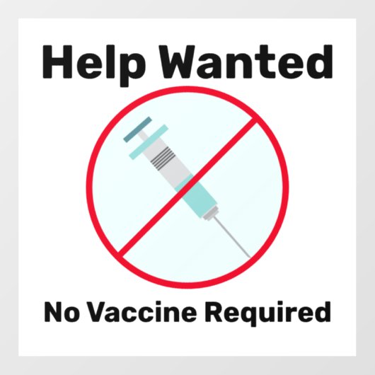 求人:ワクチン接種不要の企業様へ ウィンドウサイン (シート)