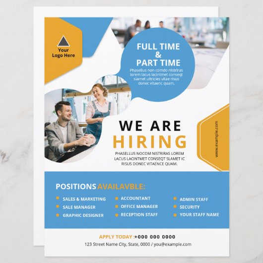 求人/私たちはFlyerを雇っている (正面/裏面)