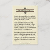 求愛婚約宗教祈りの言葉神聖カード 名刺 (裏面)