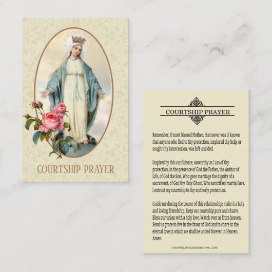 求愛婚約宗教祈りの言葉神聖カード 名刺 (正面/裏面)