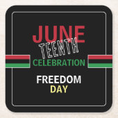 汎アフリカ国旗のデザイン、12月お祝い スクエアペーパーコースター (正面)