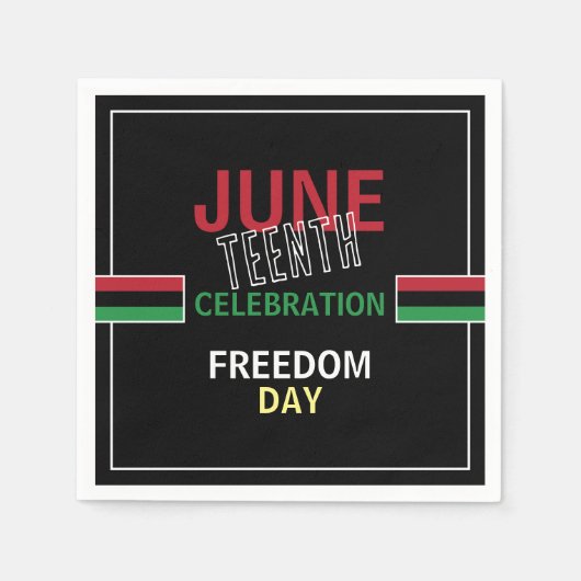 汎アフリカ国旗のデザイン、12月お祝い スタンダードカクテルナプキン (正面)