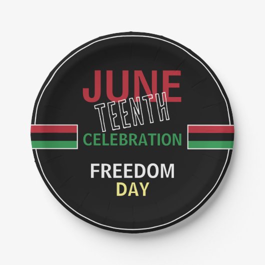 汎アフリカ国旗のデザイン、12月お祝い ペーパープレート (正面)