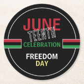 汎アフリカ国旗のデザイン、12月お祝い ラウンドペーパーコースター (正面)