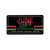 汎アフリカ国旗のデザイン、12月お祝い ラベル (正面)