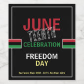 汎アフリカ国旗のデザイン、12月お祝い ワインラベル (シングルラベル)