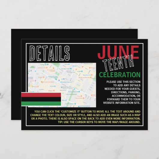 汎アフリカ国旗のデザイン、12月詳細カード 招待状 (正面/裏面)