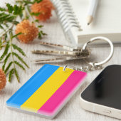 汎性プライドストライプ キーホルダー (正面右)