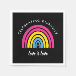 汎性プライド祝の多様性の愛は愛 スタンダードカクテルナプキン