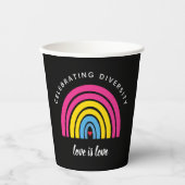 汎性プライド祝の多様性の愛は愛 紙コップ (正面)
