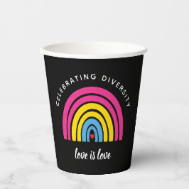 汎性プライド祝の多様性の愛は愛 紙コップ