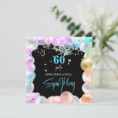 *～*汎用の任意の年齢のバルーンをカスタマイズする誕生日  招待状 (スタンド正面)