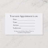 汎用アポイントメントのアラーム 名刺 (正面)