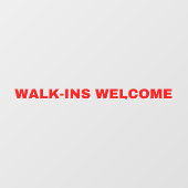 汎用ウォークインウェルカムレッドホワイト ウィンドウサイン (シート)