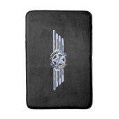 汎用エアパイロットクロムライクスターウィングスブラック バスマット (正面縦)