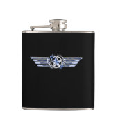 汎用エアパイロットクロムライクスターウィングスブラック フラスク (正面)