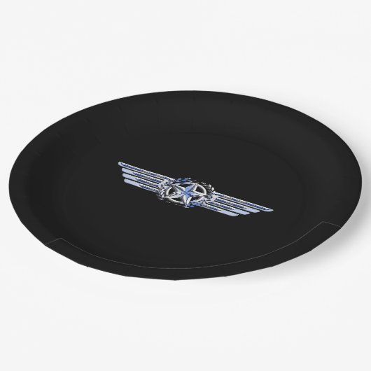 汎用エアパイロットクロムライクスターウィングスブラック ペーパープレート (アングル)