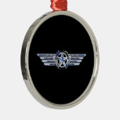 汎用エアパイロットクロムライクスターウィングスブラック メタルオーナメント (右)