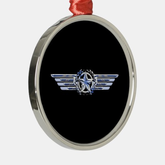 汎用エアパイロットクロムライクスターウィングスブラック メタルオーナメント (右)