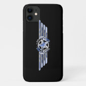 汎用エアパイロットクロムライクスターウィングスブラック Case-Mate iPhoneケース (裏面)