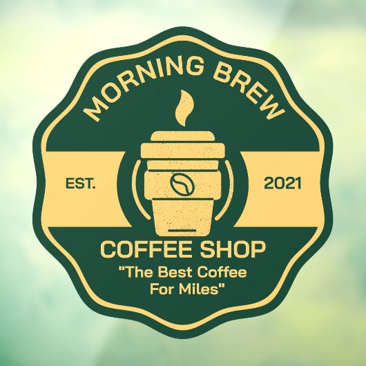 汎用カスタマイズコーヒーショップビジネスフロント ウィンドウサイン (シート3)