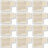 汎用カレンダー 月別インデックス シール (正面)