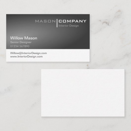 汎用グレーおよびホワイトビ企業のジネスカード 名刺 (正面/裏面)