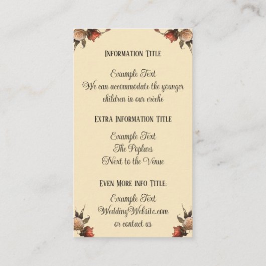 汎用ゴシックキスをするヴィンテージ結婚骨格 エンクロージャーカード (裏面)