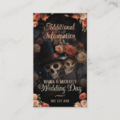 汎用ゴシックキスをするヴィンテージ結婚骨格 エンクロージャーカード (正面)