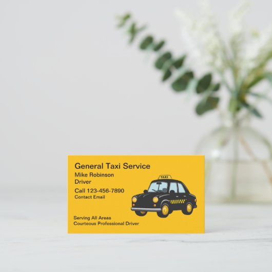汎用シンプルタクシー運転手名刺 名刺 (スタンド正面)