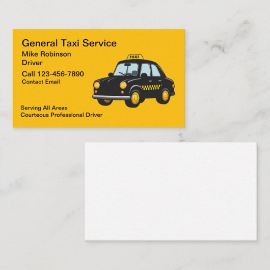 汎用シンプルタクシー運転手名刺 名刺 (正面/裏面)