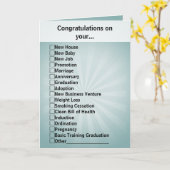 汎用チェックボックスおめでとうカード カード (黄色い花)