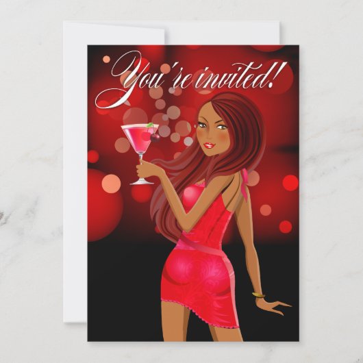 汎用パーティー・セレブレーション 赤 招待状 (正面)