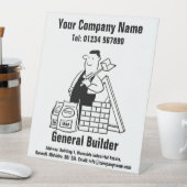 汎用ビルダーカートゥーンデザイン 台座サイン (インサイチュ)