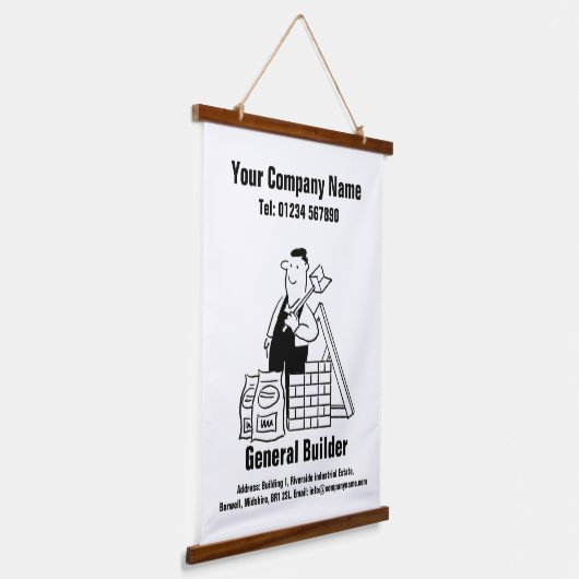 汎用ビルダーマンガデザインぶら下がったのタペストリー 吊り下げ型タペストリー (傾斜あり)