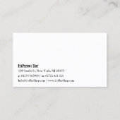 汎用プレーンホワイトエスプレッソバー – 名刺 (裏面)