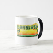 汎用観光客チーキーレトロおもしろい旅行ロゴ モーフィングマグカップ (正面右)