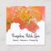 *~*汎用 – ヘア爪、 ネイルが点滅オレンジ色ピンク金ゴールド スクエア名刺 (正面)