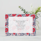 汎用 赤白青 花柄パーティー 招待状 (スタンド正面)