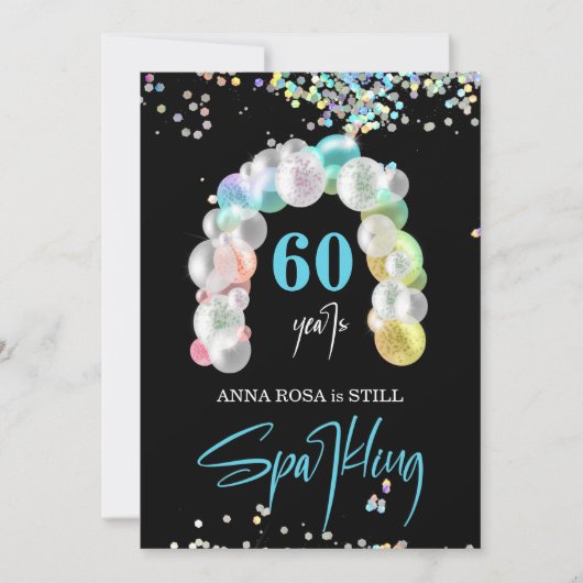 *~*汎用PERSONALIZE any ageバルーン誕生日 招待状 (正面)