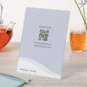 汎用QRコードデスクトップサインライトブルー 台座サイン (インサイチュ)