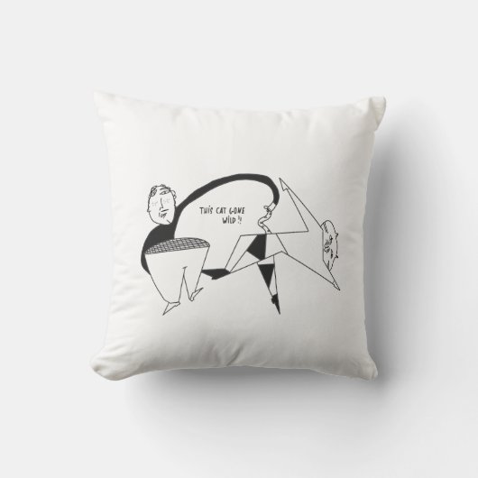 汗おもしろいシャツ猫ライフスタイルおもしろい クッション (正面)