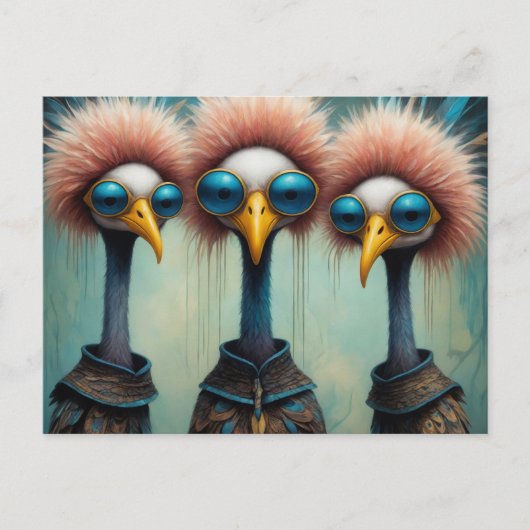 汗おもしろい流の鳥 ポストカード (正面)