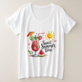 汗だくサマータイム プラスサイズTシャツ