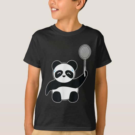 汗だくバドミントンパンダ Tシャツ (正面)
