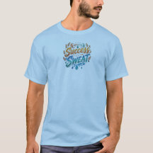 "汗で成功" モチベーションフィットネス グラフィックTシャツ