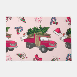 汗と明るいメリークリスマスファミリーホリデー ドアマット