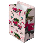 汗と明るいメリークリスマスファミリーホリデー ミディアムペーパーバッグ (正面アングル)