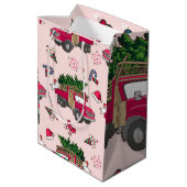 汗と明るいメリークリスマスファミリーホリデー ミディアムペーパーバッグ (裏面アングル)